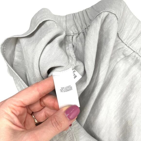 J. Jill Linen-Stretch Button-Hem Ankle Pants Sz XLP Petite gray - Picture 8 of 8